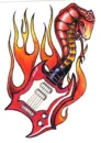 Guitar Flame Snake Tat