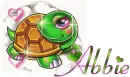 Turtle Sparkle with Pink Hearts and Name