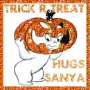 ghost with a pumpkin on his head