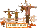 AUTUMN HARVEST HUGS SCARECROWS and small turkey