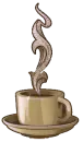 coffee cup with glitter steam