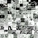 Love icons composite blk/white