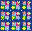 denim flowers