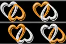 Orange/Silver Hearts