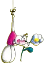 diddles hanging with flower