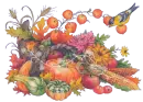 Autumn cornucopia with glitter accent