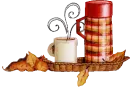 Autumn Leaves Steaming Coffee 