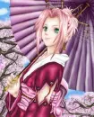 Sakura in kimono outfit.