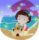 girl in seaside summer