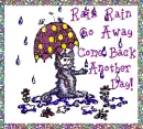 cat with a umbrella in the rain 