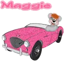 Car with Teddy- Maggie