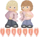 best friends - 2 girls holding heart