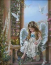 Angel girl with doves