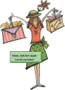 Girl has been shopping wih message for her honey