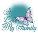 I Love My Family Butterfly Bling