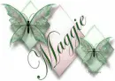 Butterflies on Pink and Green - Maggie