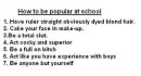 How to be popular ...