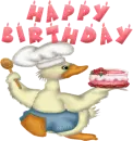 Happy birthday - duck with cake
