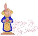 HOPPING BY TO SAY HELLO