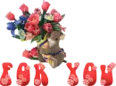 For you - mouse with bunch of flowers