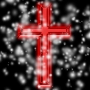 red cross with glows