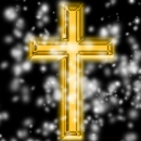 gold cross with glows