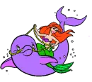 Ariel riding dolphin
