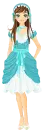 Girl in blue dress.