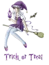 Purple Witch On Broom