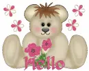 White bear with hello text