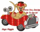 Bear in car with Maggie name