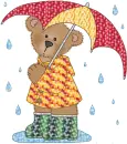 Bear holding umbrella