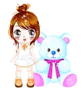 little girl with big bear