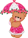 Cute Bear Holding Umbrella
