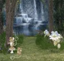 Fairy in Forest Waterfall