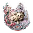 Floral Cat Nap Tag