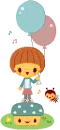 HOTCHOCO GIRL WITH BALLOONS