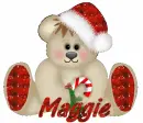 Xmas bear with Maggie name