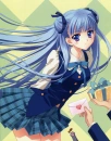 Girl with blue hair