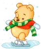 christmas pooh bear ice skateing