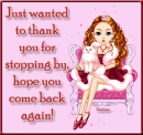 doll say thanks for stopping by