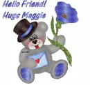Bear with Blue Flower and Maggie name