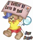 Bear with envelope and Maggie name