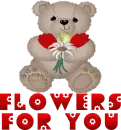 teddy bear with flowers - flowers 4 u