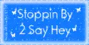 Stoppin By To Say Hey
