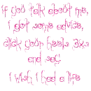 If you talk about me