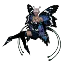 Blue Fairy Butterfly Sitting