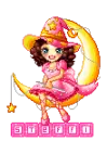 little witch on the moon