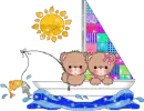 Bears in boat