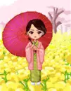 Girl holding umbrella